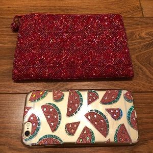 Beaded Bag / Clutch - Wallet, Purse Red / Pink